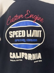 Men’s S Black/Beige Crew Neck Pullover Sweatshirt Graphic Print Speed Limit CA