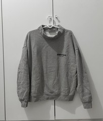 Fear of God FOG Essentials Mock Neck Sweatshirt Dark Oatmeal Grey Size L