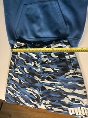 Puma Blue Black White Camo Hoodie & Pants Size Large & S Unisex Sweat Suit