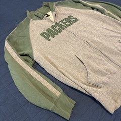 Men’s Green Bay Packers Nfl Zip Up Sz XL Jacket Cotton Gray Good Condition