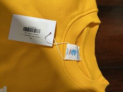 Eric Emanuel Men’s Yellow Crewneck Pullover Fleece Logo Sweatshirt Pockets S
