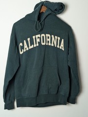 California Graphic Hoodie Dark Green Size S Made in China Pullover