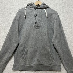 J.Crew Outerwear Fleece Hoodie Gray Deck Hook Heavyweight Sweater Size Large