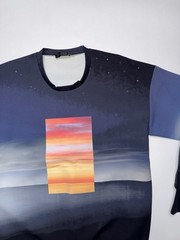 Calvin Klein Collection Men Spring 2014 Neoprene Sunset Sky Beach Sweatshirt M