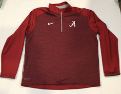 Nike Mens XL Alabama Crimson Tide Red Dri Fit Quarter Zip Pullover Sweatshirt