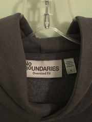 No Boundaries Men’s SMALL Oversize Hoodie Hooded Sweatshirt CHARCOAL GRAY #10726