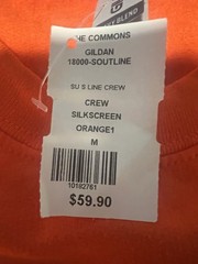 Gildan Mens Heavy Blend Crewneck Sweatshirt Sz M Orange With A Letter S In Blue