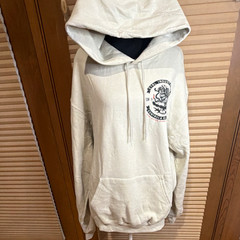 Champion Beige Pullover Hoodie CTRL Industries Graphic Logo Print Men’s XL