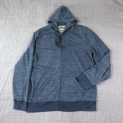 Surplus Hoodie Men 2XL Blue Full Zip Fleece Drawstring Hood Kangaroo Pockets