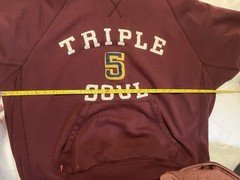 Triple Five Soul 555 Hoodie VTG Y2K Mens XL Burgundy Yellow T5S NYC Baggy Stitch