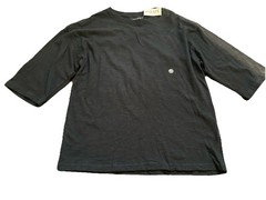 PacSun Mens 3/4 Sleeve Boxy Fit 100% Cotton Faded Black Wash Shirt Medium
