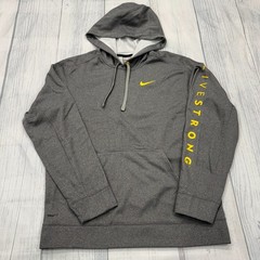 Live Strong Nike Fit Therma Hoodie Sweatshirt M Gray Mens