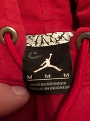 Vintage Air Jordan Red Bred Hoodie Sweatshirt Indonesia Size Medium Big Logo