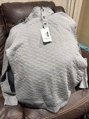 Men’s Quilted Snap Pullover Sweatshirt – Goodfellow & Co Charcoal Gray S