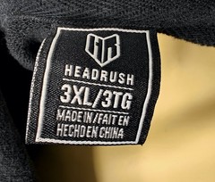 Mens Headrush Fear None biker skull black zip-up hoodie jacket 3XL