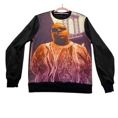 Notorious BIG Biggie Smalls Graphic Sweatshirt Mens Large Black Hip Hop Crewneck