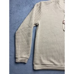 Vogue Sport Fashion Hoodie Size XL Beige Quilted Very Soft 100% Polyester