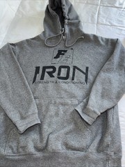 Iron Strength & Conditioning Hoodie Gray Unweak Yourself Gym Pullover L