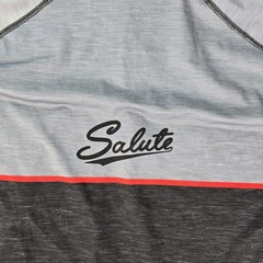 Novus Custom Performance Short Sleeve Zip Hoodie S Gray Red Salute Jersey 15