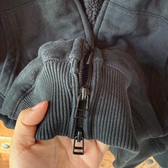 Goodfellow & Co Zip Up Hoodie Mens Large Black Sherpa Lined Heavy Sweatshirt
