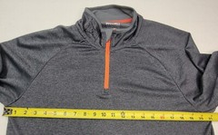 Tapout Pullover Mens L Gray Orange 1/4 Zip Long Sleeve Lightweight Jacket