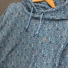 Maerleg Performance Hoodie Blue Geometric Tile Print Pullover Athletic Large