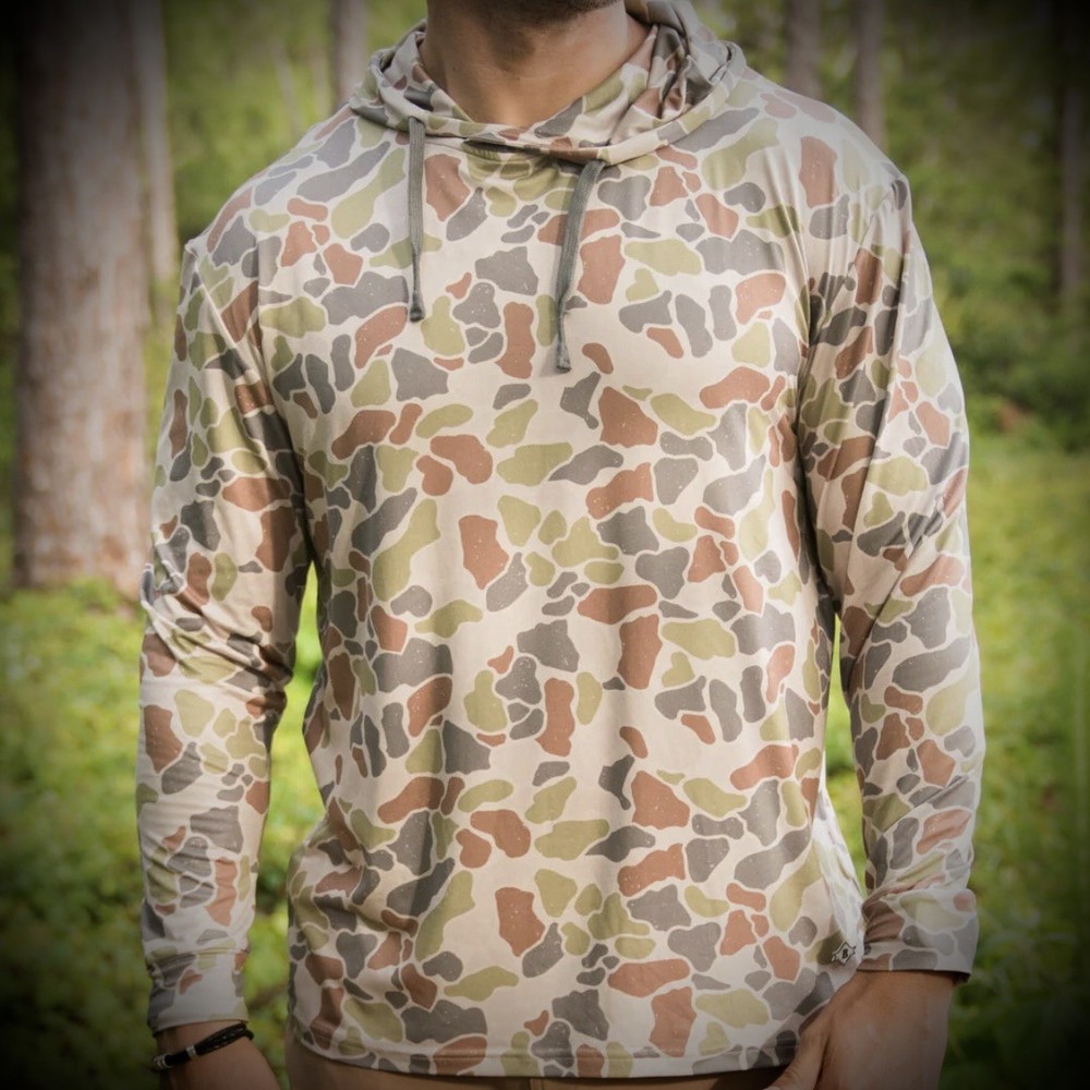 Burlebo Men’s Performance Hoodie – Lightweight XXL, Driftwood Camo