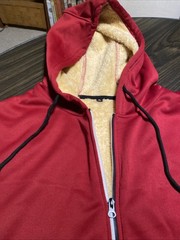 Men’s XL Zip Up, Hooded Sweatshirt, Zip Pockets, Deep Red,