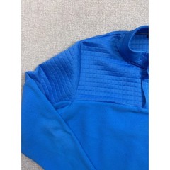 Adidas Mens Blue Quilted Fleece 1/4 Zip Pullover Mock Neck Jacket XL