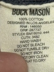 Buck Mason Sweatshirt Mens XL Blue Waffle Knit Crewneck Sweater 100% Cotton