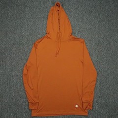 Burlebo Hoodie Men Small Orange Rust Pullover Hooded Performance Hiking Outdoors