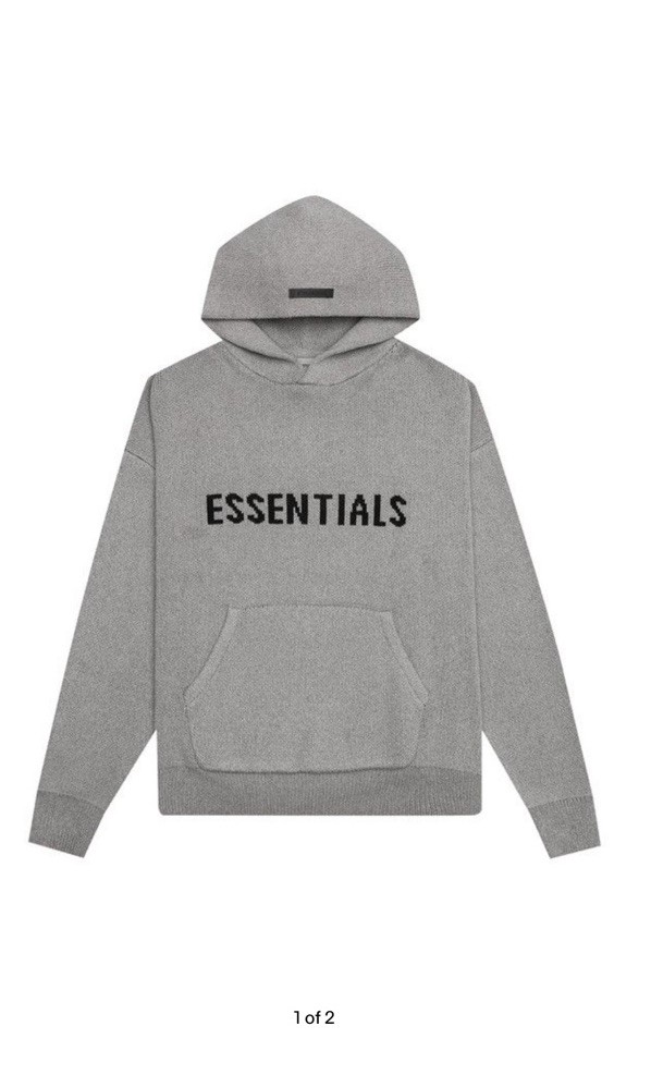 essentials “Dark heather oatmeal” knit hoodie