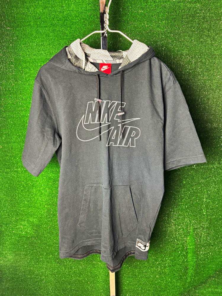 Nike Air Men’s Black Drawstring Pullover Hoodie MED – Short Sleeve w/Pocket