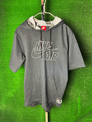 Nike Air Men’s Black Drawstring Pullover Hoodie MED – Short Sleeve w/Pocket