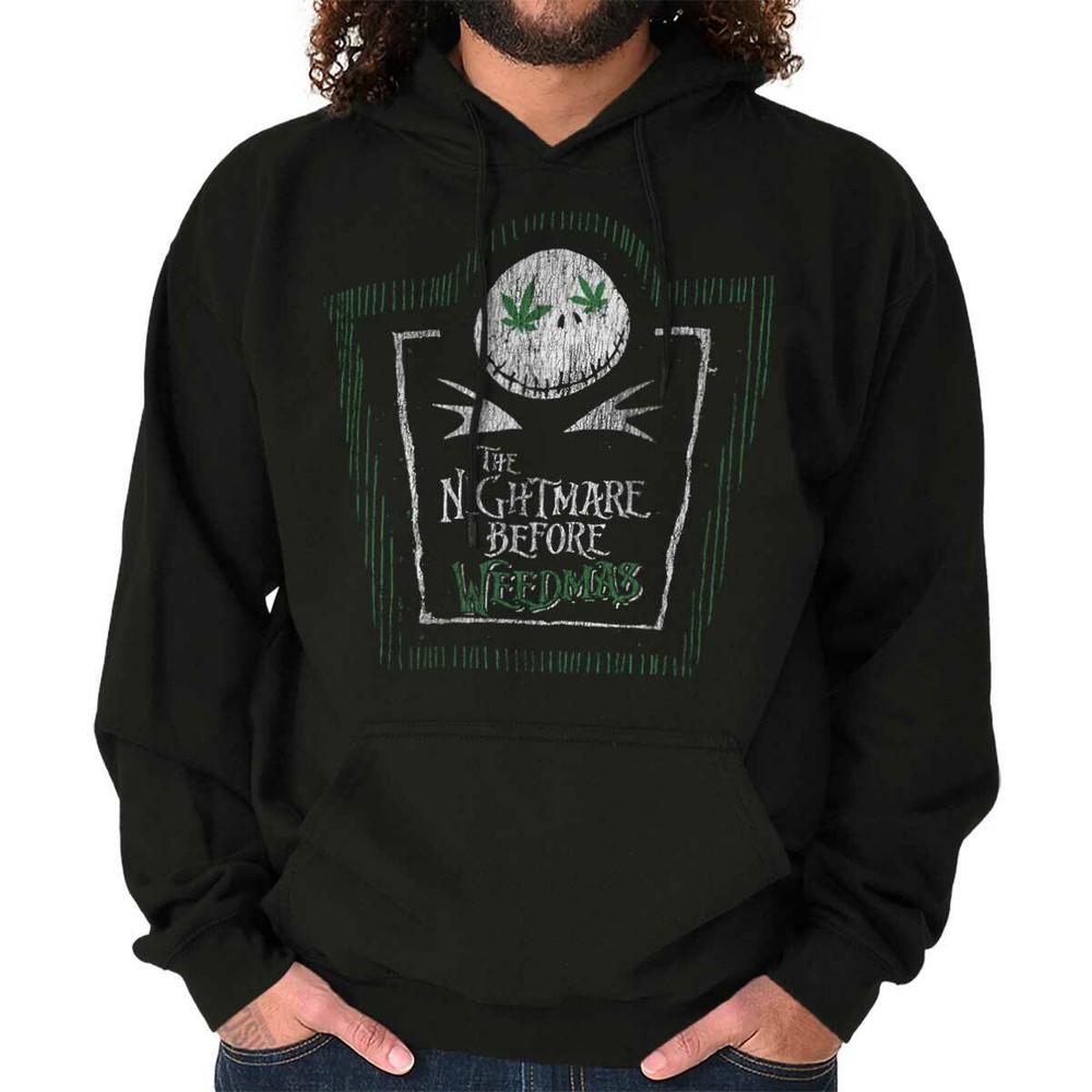 Funny Marijuana Nightmare Before Weedmas Hoodie Hooded Sweatshirt Men Women