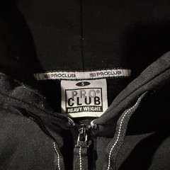 Pro Club Men’s Black Heavyweight Fleece Full Zip Hoodie Pockets Size S