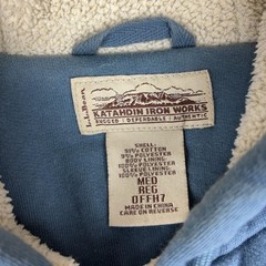 L.L. Bean Katahdin Iron WHoodie Mens M Blue Full Zip Sherpa Lined Fleece