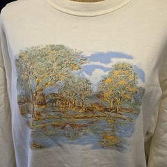 Vintage Basic Editions Scenic Landscape Sweatshirt Cottagecore Grandpa Core sz M