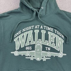 Morgan Wallen Hoodie Mens Medium One Night At A Time Tour Green Pullover Concert