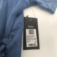 Fabletics The Year Round Terry Short Sleeve Hoodie Workout Sz Large Indigo Blue