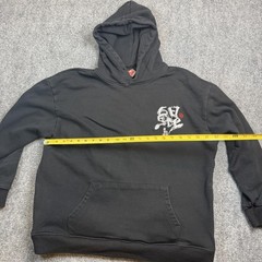 Black Hoodie XL White Graphic Colorful Patterned Sleeve
