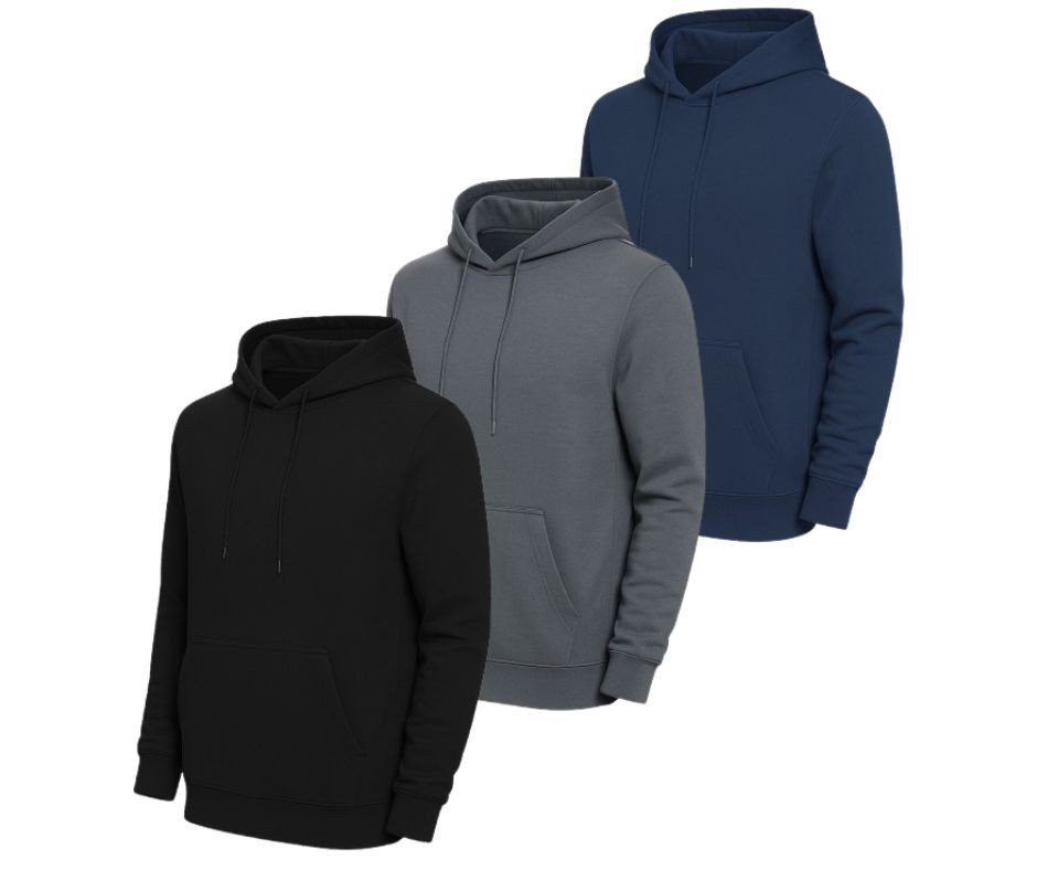 Men’s Heavyweight Pullover Fleece Hoodie (3-Pack)