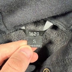 1620 Workwear Pullover Hoodie Mens Small Black Cordura Heavyweight Made in USA
