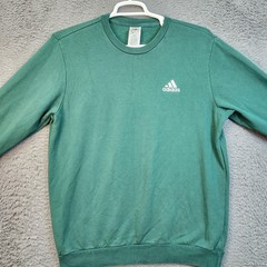 Adidas Sweatshirt Mens Large Green Crewneck Fleece Pullover Small Logo IU8893