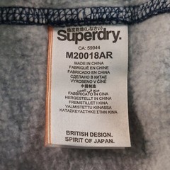 Superdry Hoodie Mens Medium Limited Edition Blue Pullover 08 Graphic Logo Fleece