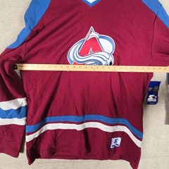 Starter Colorado Avalanche NHL Jersey Hoodie Mens Large Burgundy Blue NWT