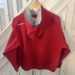 Vintage Y2K Quicksilver Embroidered Hoodie Sweatshirt Red Logo Boys Size XL
