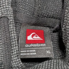 Quiksilver Gray Thermal Waffle Knit Pullover Hoodie