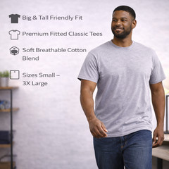 BILLIONHATS Mens Cotton Short Sleeve T-Shirts, Bulk Crew Tees , Mixed Colors