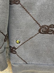 Vintage Brown Triple Five Soul Embroidered Zip Up Hoodie Size Large Mens